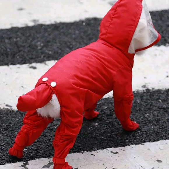 Shein Dog Red Rain Onesie Medium - Picture 2 of 3